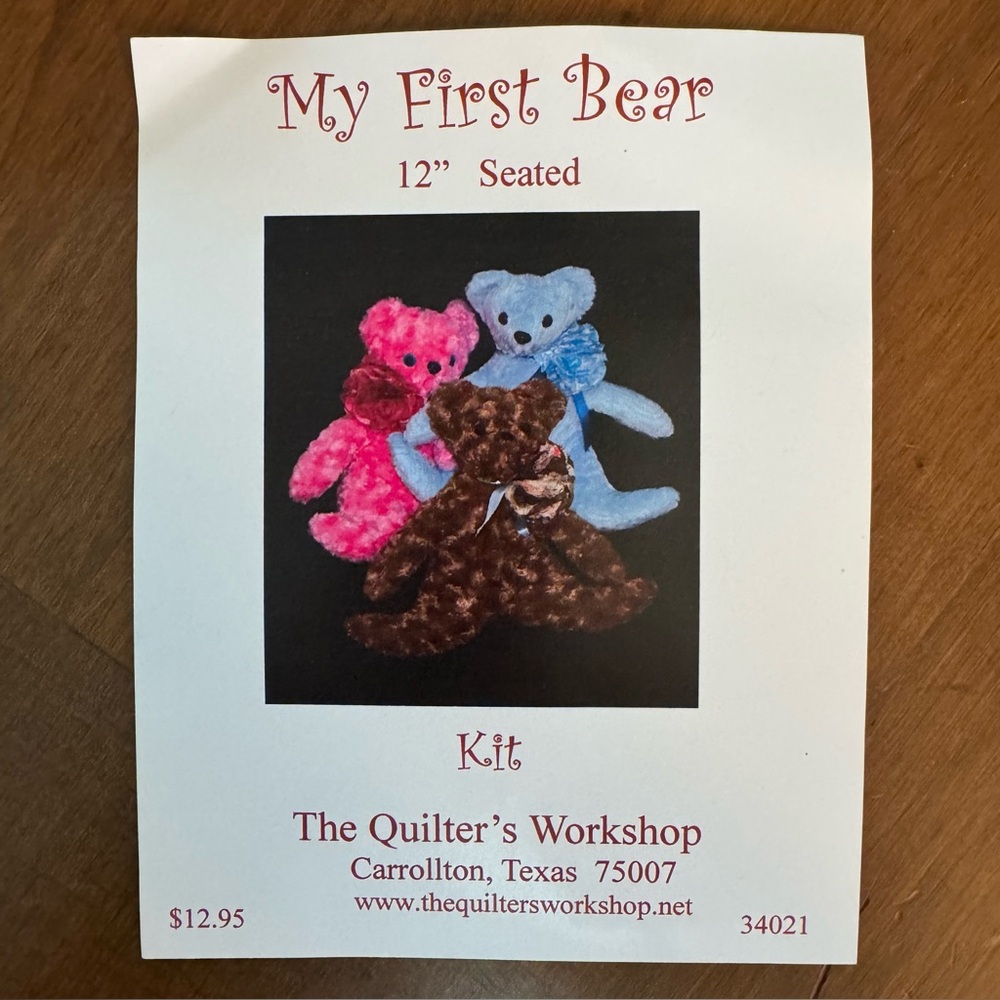 My First Bear Kit - Paisley Minky Brown